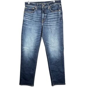 American Eagle Athletic Straight Jeans Mens 30x32 Blue Airflex+ Stretch Denim